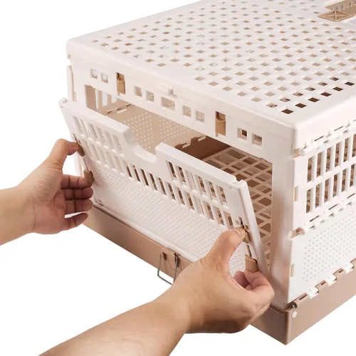 Miniatura 6 de Jaula plegable de plástico para palomas con asa, jaula portátil de viaje para pájaros, jaula de emparejamiento, caja nido de palomas, fácil