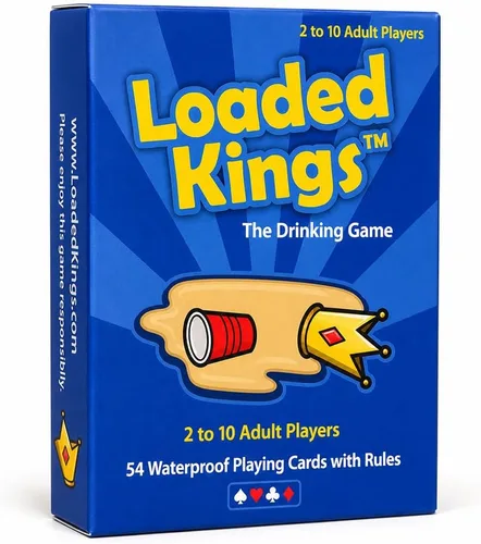 Juego de cartas para beber Loaded Kings (impermeable) (versión inglés)
