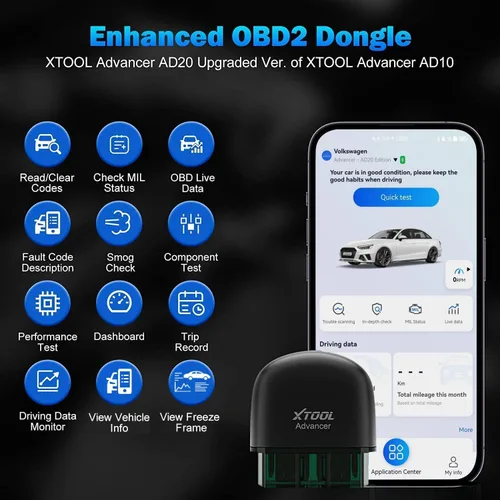 Miniatura 2 de Escáner OBD2 XTOOL Advancer AD20, Herramienta de Escaneo de Diagnóstico de Luz de Verificación del Motor para iPhone/Android, Escáner OBDII