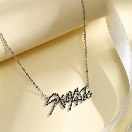 Miniatura 3 de YANENG KPOP - Collar para niños con colgante de cristal chapado en oro blanco, joyería para fanáticos de la permanencia, regalos para mujeres, niñas