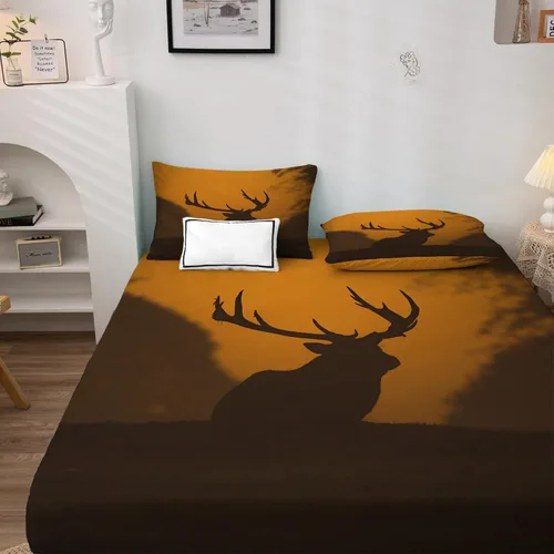 Miniatura 2 de Sábanas de ciervo tamaño individual, sábanas de cama con estampado de vida silvestre, sábanas y fundas de almohada de 3 piezas, sábana bajera