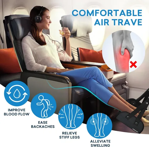 Miniatura 2 de 2 Pack Foot Hammock for Plane Travel with Comfortable No Clashing Base, Portable Foot Rest Made with Premium Memory Foam, Airplane Footrest Travel