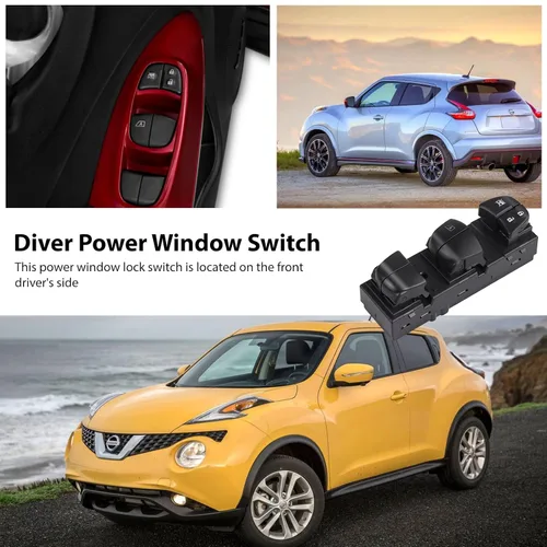 Miniatura 5 de Interruptor de bloqueo de puerta de ventana eléctrica del lado del conductor compatible con Nissan Altima Pathfinder Leaf Sentra Rogue 2013-2018