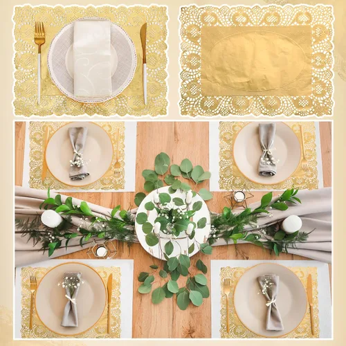 Miniatura 4 de Yexiya Juego de 200 manteles individuales desechables de papel de encaje para pasteles, manualidades, fiestas, decoración de bodas