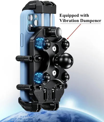 Miniatura 8 de BRCOVAN Soporte Antirrobo para Teléfono de Motocicleta con Amortiguador de Vibraciones y Bloqueo Seguro de Alta Velocidad, Soporte de Teléfono