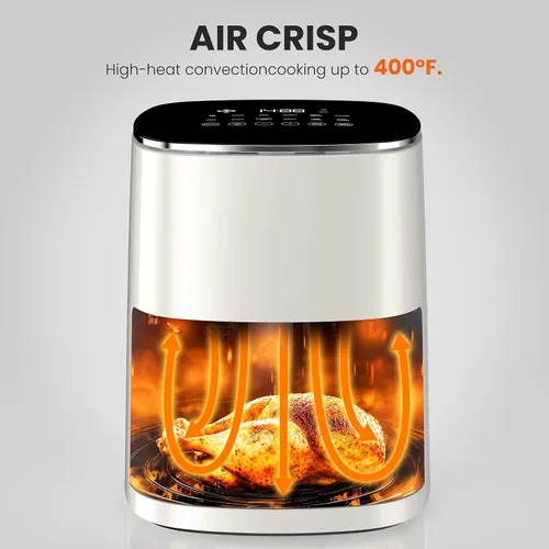 Miniatura 3 de Sweetcrispy Freidora de aire de 6QT con ventana, horno de freidora de aire cuadrado 12-en-1 para la familia, tecnología de aire rápido de 400°F