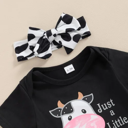 Miniatura 18 de Sejardin Ropa de verano para bebé y niña, recién nacida, manga corta, con letras, mameluco elástico con diadema