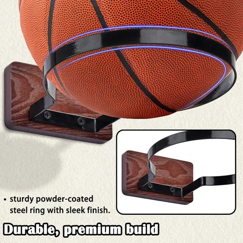 Miniatura 7 de Soporte de pared para baloncesto, múltiples bolas de almacenamiento, decoración de pared para baloncesto, fútbol, voleibol, colección de voleibol