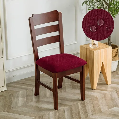 Miniatura 7 de Genina Fundas de asiento impermeables para sillas de comedor, fundas para sillas de comedor, fundas para sillas de cocina (rojo vino, 4 piezas)