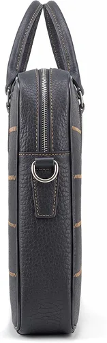 Miniatura 2 de Top Grain Leather Laptop Bag Handbag Multicolor Patchwork Laptop Messenger Crossbody Shoulder Bags for Men and Women