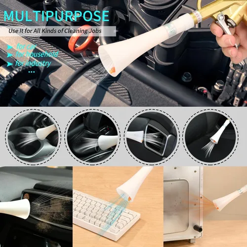 Miniatura 5 de GOCCIDA Pistola de soplado de aire para detalles de automóvil, pistola de limpieza interior de automóvil, secadora de automóvil, soplador de aire