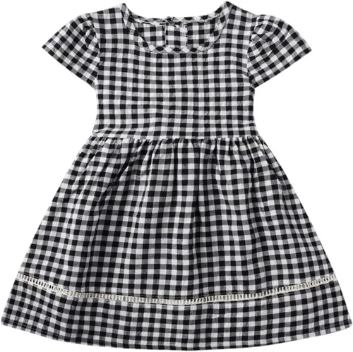 Miniatura 4 de HILEELANG Vestidos de manga corta para niñas pequeñas