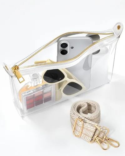 Miniatura 5 de HULISEN Bolsa transparente para eventos de estadio, monederos transparentes para mujeres, bolso cruzado de estadio, bolso transparente para Correa