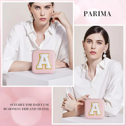 Miniatura 2 de Organizador de joyas y joyero de viaje, 2 piezas de regalo rosa, estuche de viaje para mujeres, organizador de joyas de viaje para mujeres, regalos