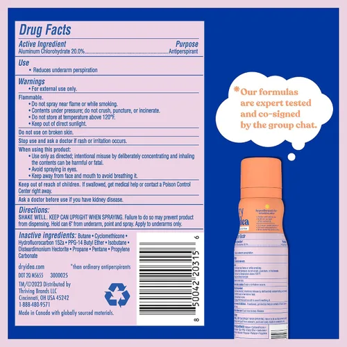 Miniatura 2 de Dry Idea Desodorante y antitranspirante en aerosol seco sin fragancia para mujeres, hipoalergénico para pieles sensibles, protección contra el sudor