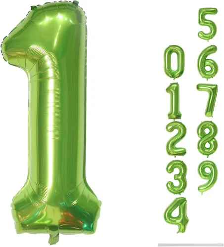 Miniatura 9 de Globo dorado champán con el número 5, globos de aluminio autoinflables grandes de 40 pulgadas del 0 al 9, globo de helio digital 5 dorado claro