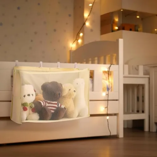Miniatura 7 de Beeveer Organizador de animales de peluche para mesita de noche, red organizadora de juguetes de peluche de gran capacidad que ahorra espacio