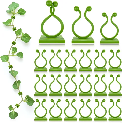 Miniatura 10 de 100 clips transparentes para plantas trepadoras de interior, clips de pared blancos y flexibles para plantas trepadoras para organizar enredaderas