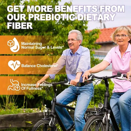 Miniatura 6 de 1 Paquete de Gomitas de Fibra para Adultos con Cáscara de Psyllium, 7G (Fibra Prebiótica Soluble + Insoluble) Diaria con Inulina, FOS, Goma de Guar