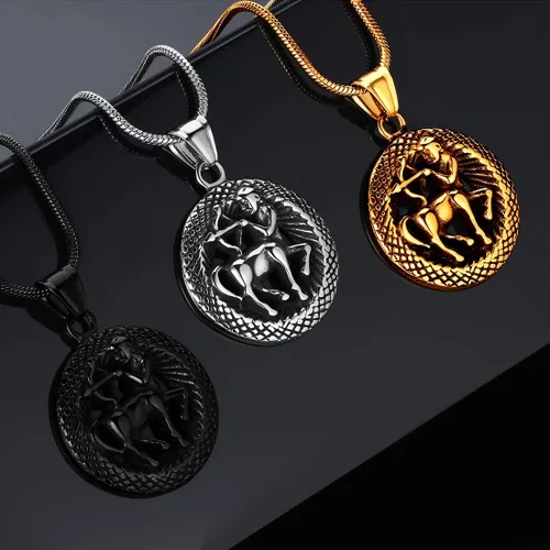 Miniatura 5 de Hipunk Collar de 12 constelaciones, signo de estrella del zodiaco, colgante de horóscopo, acero inoxidable 316L, regalo de cumpleaños para hombres