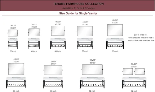 Miniatura 5 de TEHOME Espejo de baño con pivote horizontal, inclinable, marco de metal negro, rectangular, redondeado, rectangular, inclinable, biselado
