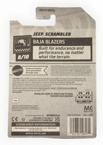 Miniatura 2 de Hot Wheels Jeep Scrambler, Baja Blazers 8/10 [Gris] 233/250
