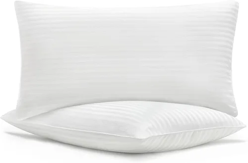 Miniatura 9 de Casual Living Juego de 2 almohadas de cama tamaño Queen, fundas de almohada de algodón alternativas con fundas de almohada de algodón para personas