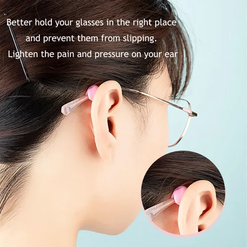 Miniatura 2 de OPUGIT - Ganchos para orejas de gafas, retenedor de punta de sien de silicona antideslizante, retenedor de gafas cómodo para gafas de sol y gafas