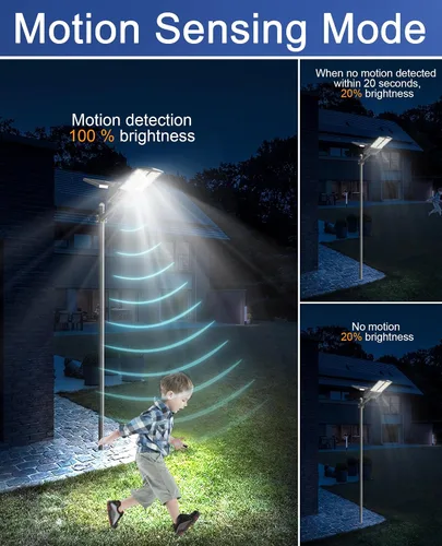 Miniatura 3 de JAYNLT Y-10000W Luces de calle solares para exteriores, 750000LM 6500K Luces brillantes de estacionamiento comercial, Luces de inundación divididas