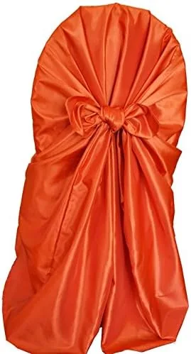 Miniatura 4 de (2 fundas universales para sillas de tafetán/funda de silla con lazo para restaurante, boda, fiesta, banquete, eventos, color rojo manzana)