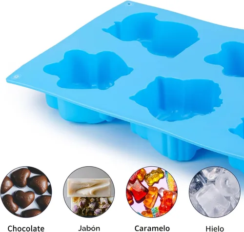 Miniatura 4 de Beasea Moldes de jabón de animales, paquete de 2 alfombrillas grandes de silicona 3D para pastel de chocolate, dulces, galletas, hacer arcilla