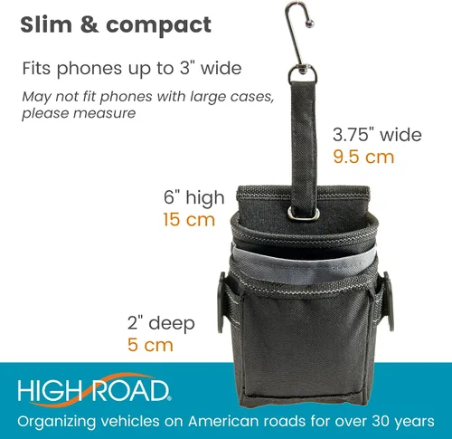 Miniatura 7 de High Road DriverPockets Soporte para teléfono para automóvil y organizador de almacenamiento para asiento delantero con puerto de cable de carga
