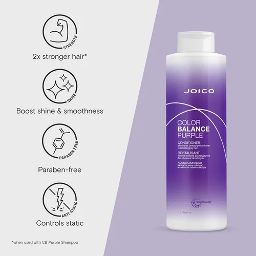 Miniatura 4 de Joico Champú y acondicionador color morado Para cabello rubio o gris frío Elimina los tonos amarillos cobrizos Aumenta la vitalidad