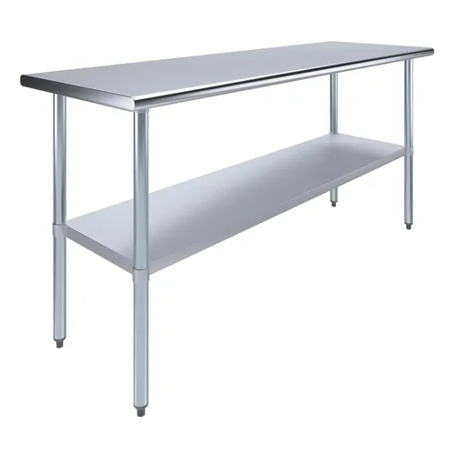 Miniatura 23 de AmGood Mesa de trabajo de acero inoxidable con estante inferior Preparación de alimentos NSF Estación de trabajo utilitaria