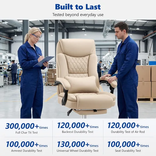 Miniatura 9 de Silla de oficina ejecutiva reclinable de 400 libras con reposapiés, silla de oficina ergonómica grande y alta, sillas de escritorio de oficina
