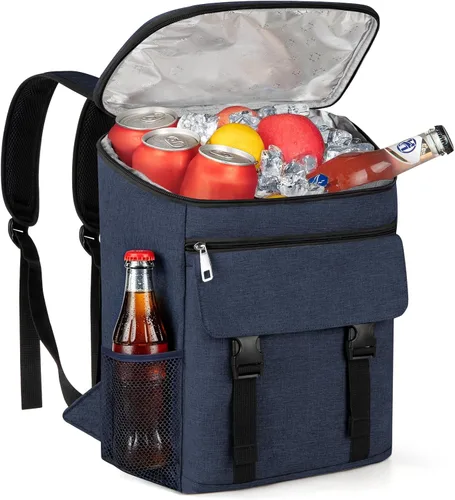Miniatura 8 de Mochila enfriadora, 30 latas, mochila de almuerzo aislada para hombres y mujeres, bolsa térmica portátil a prueba de fugas para el trabajo, oficina