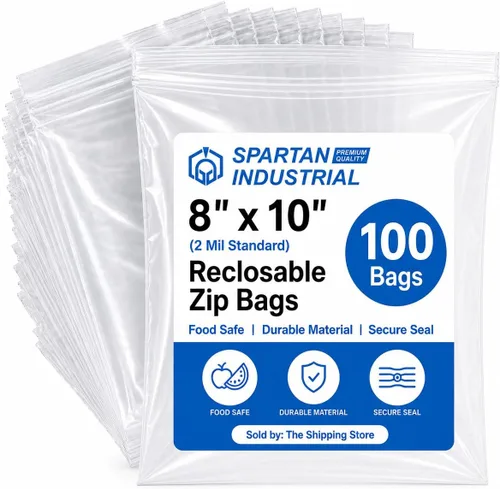 Miniatura 10 de Spartan Industrial - Bolsas pequeñas con cremallera de 4 x 4 pulgadas (100 unidades) - Bolsas de polietileno transparentes con cierre cuadrado