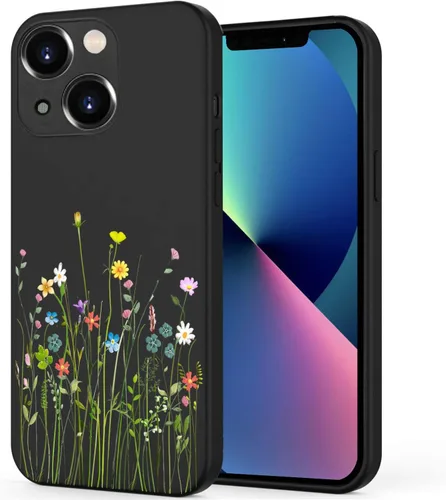 Miniatura 13 de Unov Funda diseñada para iPhone 13, funda negra con [patrón antideslizante en relieve], protección delgada a prueba de golpes [TPU antiarañazos]