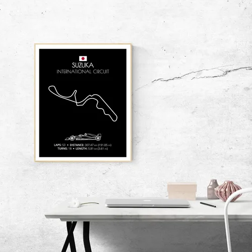 Miniatura 16 de Custom Car Posters Póster hecho a mano compatible con Autodromo Enzo e Dino Ferrari (Imola, Italia), póster de pista de carreras diseñado
