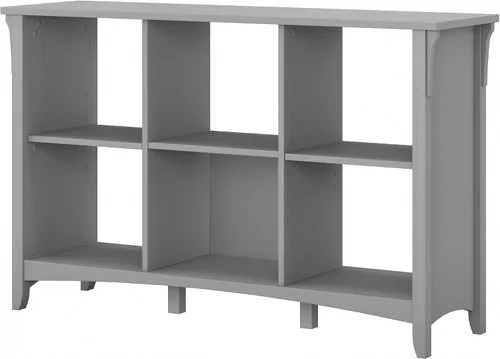 Miniatura 11 de Bush Home Salinas - Organizador de 6 cubos en blanco antiguo, solución de almacenamiento de oficina, organizador para el hogar con estantería