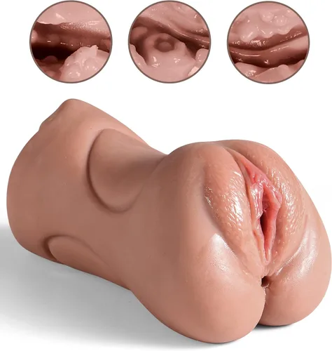 Miniatura 5 de Masturbador masculino de bolsillo 3 en 1, juguetes sexuales para adultos con vagina texturizada 3D, ano apretado y palo de secado, muñeca sexual