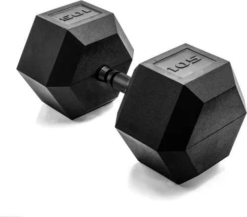 Miniatura 51 de CAP Barbell Peso de la mancuerna hexagonal recubierta, individual, 10-120 libras, múltiples opciones