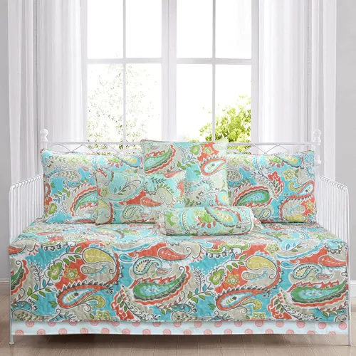 Miniatura 9 de Cozy Line Home Fashions - Juego de ropa de cama, colcha reversible con dulce estampado floral durazno y rosa claro en 3D con parches reales 100 %