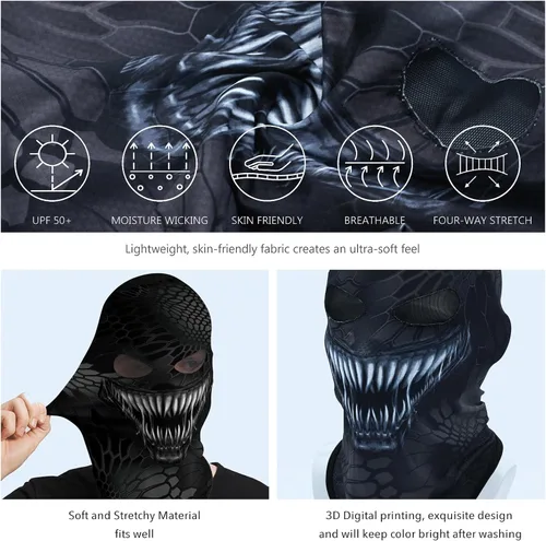 Miniatura 2 de Obacle Máscara de calavera para Halloween, fantasma, máscara de cara completa, pasamontañas aterradoras, disfraz de cosplay