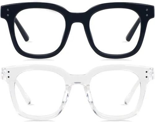ANDWOOD Lentes de bloqueo de luz azul para mujer, pantalla de computadora, bloqueador de luz azul de gran tamaño para cabezas grandes, antifatiga (2