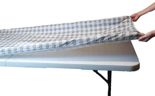 Miniatura 11 de Rally Home Goods Mantel redondo de vinilo ajustable para interiores y exteriores, respaldo de franela, borde elástico, cubierta de plástico Mármol