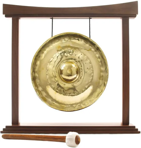 Miniatura 5 de Gongs de pezón dorado tailandés en soportes incluye gong, tu elección de soporte, y maza/tono brillante transparente/gong fabricado en Tailandia
