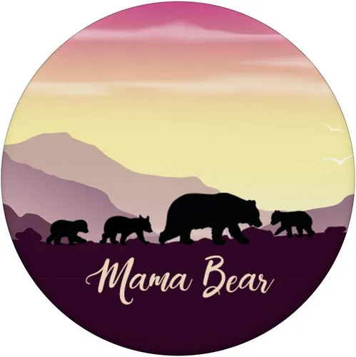 Miniatura 3 de Mama Bear Pop Socket 3 Cubs Morado Sunset Madre Día Regalo – PopSockets Grip y soporte para teléfonos y tabletas