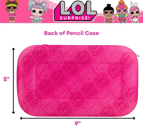 Miniatura 4 de Innovative Designs Set de estuches para lápices LOL Surprise Dolls con pegatinas LOL y bolígrafos de gel para niñas, moldeado con cierre de L.O.L