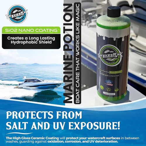 Miniatura 4 de WAVESRX Jabón neutralizante de sal y lavado de moto acuática con protección de superficie SiO2 (EpicWash +), limpiador de grado marino elimina sal